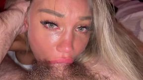 Masked Man's Rough POV: Blonde Teen Takes Toe, Fingers, and Cream