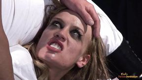 Brunette gets fucked in the ass while being covered in milk