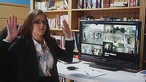 Robbery goes strange :: Blonde Woman Tied Up in Bondage Scene