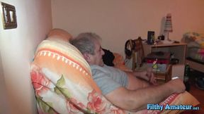 Old man fucks teens with his friends