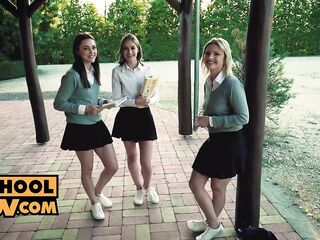 SchoolPOV - Cute teen Zazie Skymm enjoying anal for the 1st time on PornHD