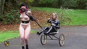 New Pony Girl 2 :: Outdoor Femdom Scene with Submissive in High Heels