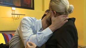 Small Fuck Party in a Hotel Room with a MILF with Huge Tits and Her Financial Advisor