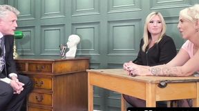 ”Stepmum Charlie Rae & Gigi Patsy suck principals shaft in threeway”