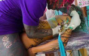 Alt Girl Anal Fucked During Tattoo Session - Sloppy BJ &amp; Squirt