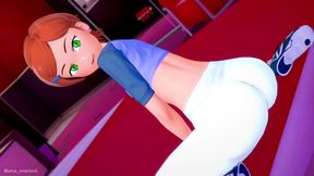 Gwen Tennyson Plays with Big Dick Ending in Wild Cartoon Blowjob & Boobjob Fun