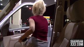 Barbi sucked by dick in the gas station restroom