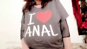 A Goddess with big floppy tits and belly with her ass full of cock