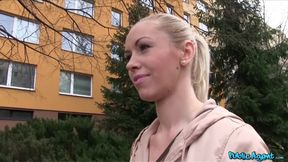 Married Cheating Blonde Slut Takes Cash For Sex outdoors