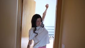 My stepsister pretended to be a sex doll, she didn&amp;#039;t know I was fucking this doll in the ass. Anal