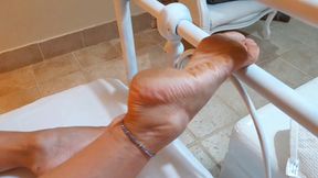 Amateur Blonde Mature Wife Legs Posing, Feet Worship