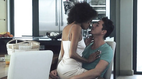 ”Mesmerizing black Brazilian hot babe gets her fix of caffeine & dick”