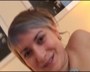 Emo German babe gets sprayed with jizz in the bedroom