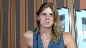 Strong and ugly German whore masturbates in solo action