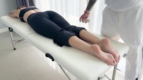 Cute Teen Girl Came For Foot Massage With Oil But Was Fucked Hard In Throat And Tight Pussy