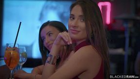 Two hot ladies getting their pussies eaten and pounded on BBC after a night out