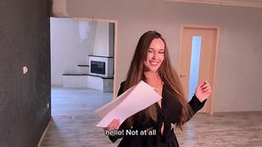 Luxury estate agent with hot body offers her insane curves to client