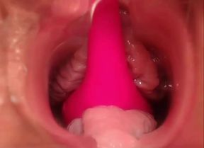 Beautiful Pregnant Shows Inside Her Creamy Pussy