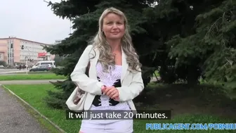 Blonde mom fucks stranger outside for money