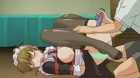 Maid in Heaven 2 - Tied up hentai maid gets vibrator in pussy and banana in ass