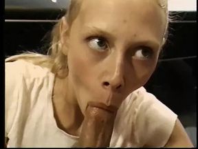 Skinny sorority blonde needs to learn rules of the game with balls on the pool table from senior student