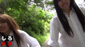 Asia's Sinful Brunette Masterminds Outdoor HD Threesome, Unseen
