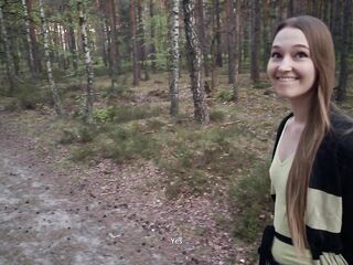 Hot nymphomaniac in the forest made me cum in her throat