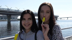 ”Brunette lured into anal fuck with stepmom & her Boyfriend”