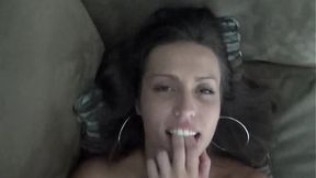 Big Booty Brunette Gets Deep Throated and Pounded