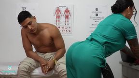 Doctor Touches Her Patient's Balls and Gives Him His Cum in His Ass - Mariana Martix &amp; Angel Cruz
