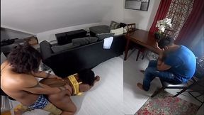 Wife cheats on her hubby while he watches