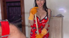 Busty latina is getting her pussy fucked by a big cock husband in POV