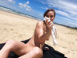 Letting Excited Strangers See Me Stuff my Swimsuit in my BUTT! on Public Beach