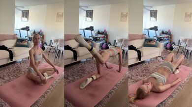 Skinny blonde pilates