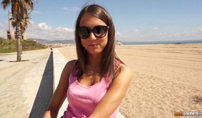 foxy di gets picked up at the beach