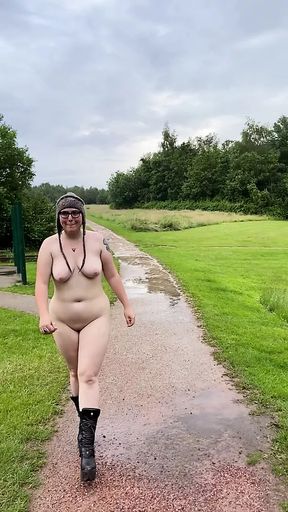 Rebecca Curves Nude Park Walk