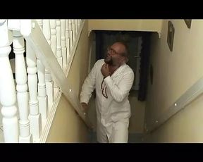 Naughty German nurse drinks cum after hardcore fuck