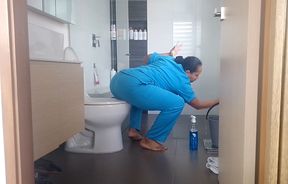 This maid knows how to keep her job.