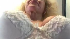 Busty Granny Sucks and Rides Cock