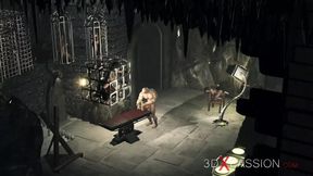 Beautiful girl teen gets fucked hard by big monster in the dark dungeon