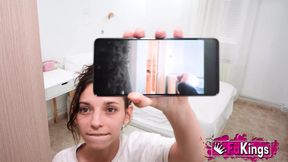 Petite but very dirty! Massy Sweet makes makes a porno with her panty-sniffing flatmate!