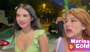 marina gold bukkake and extended public cumwalk