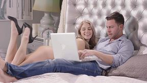 Two bitches surprise their boyfriend - threesome affair