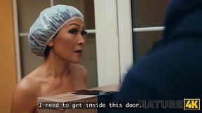 Wild fuck with hot Asian brunette MILF with a random teen guy