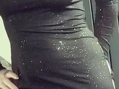 Hot amateur busty brunette masturbate in webcam