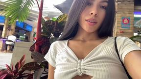 Perverted hot Latina teen babe masturbates her pussy in a fitting room