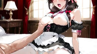 [GEN AI] shy babe YUNYUN getting creampied in a maid uniform for like 8 minutes straight