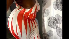 Thick BBW Stepsis Flashing Her Wet Pussy