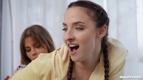 Zlata Shine and Amirah Adara fucking with a strap-on dildo