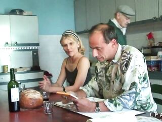 French older gets her booty drilled hard by older man and his farm allies